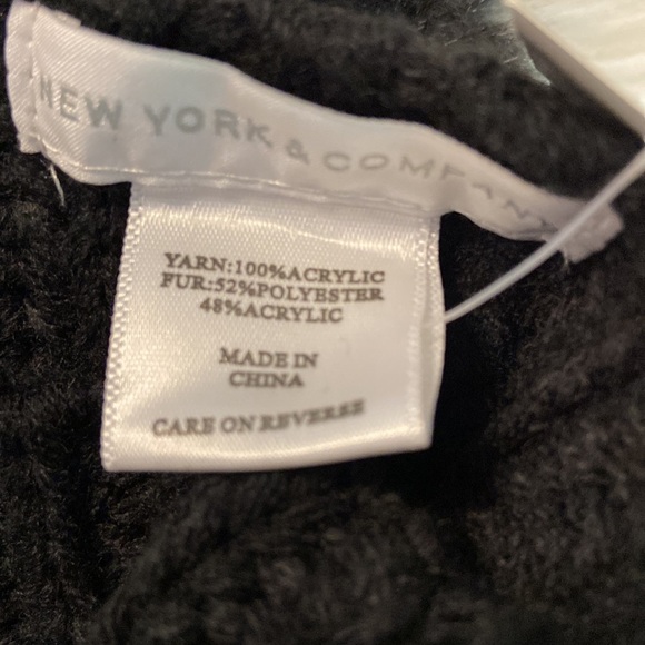 NY&C scarves one size brand new with tag color is black 28” long - Picture 3 of 5